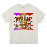 Cream Happy Hallothanksmas gnomes Heavy Core Tee - texasbilliewilder