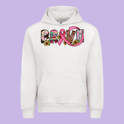 Brave Cancer Awareness Ribbon Urban Hoodie Designed By Jahusdesignshop