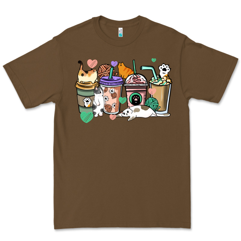 Cat Coffee Cups Premium Tee by HowdyJamesFarm | Teevron