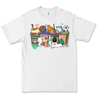 White Cat coffee cups Premium Tee - HowdyJamesFarm