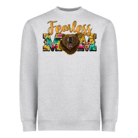 Heather Grey fearless mom bear Heavyweight Sweatshirt - BarkalooDesign