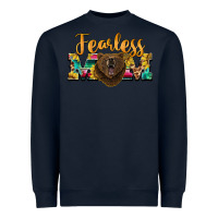 Navy fearless mom bear Heavyweight Sweatshirt - BarkalooDesign