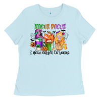 Baby Blue hocus pocus i need coffee to focus Ladies Tee - CowGirlArtShop