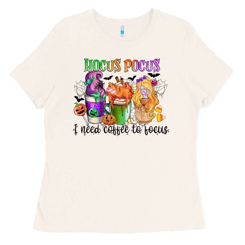 Hocus Pocus I Need Coffee To Focus Ladies Tee by CowGirlArtShop | Teevron