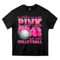 Black In October We Wear Pink and Watch Volleyball Heavy Core Tee - texasbilliewilder