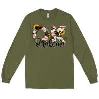 Army Green oklahoma state cowhide serape cactus Long Sleeve Tee - RanaPortraitStore