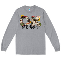 Heather Grey oklahoma state cowhide serape cactus Long Sleeve Tee - RanaPortraitStore