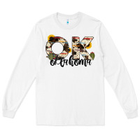 White oklahoma state cowhide serape cactus Long Sleeve Tee - RanaPortraitStore