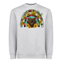 Heather Grey bear rainbow Heavyweight Sweatshirt - BarkalooDesign
