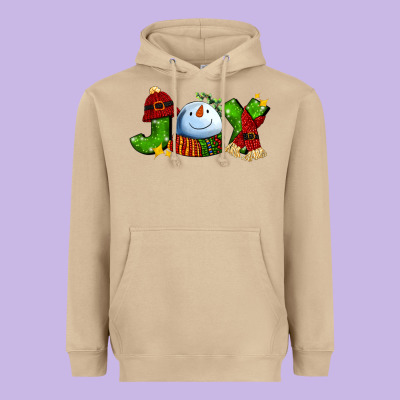 Joy For Christmas With Snowman Heavyweight Hoodie Designed By Adodesignshop