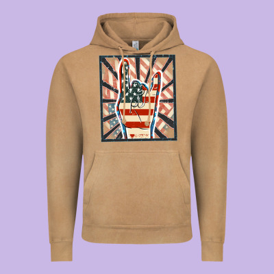 Freedom Rock Hand Vintage Hoodie Designed By Fadigitalartstudio