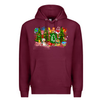 Burgundy Christmas teacher Premium Hoodie - CowhideDigitalArt
