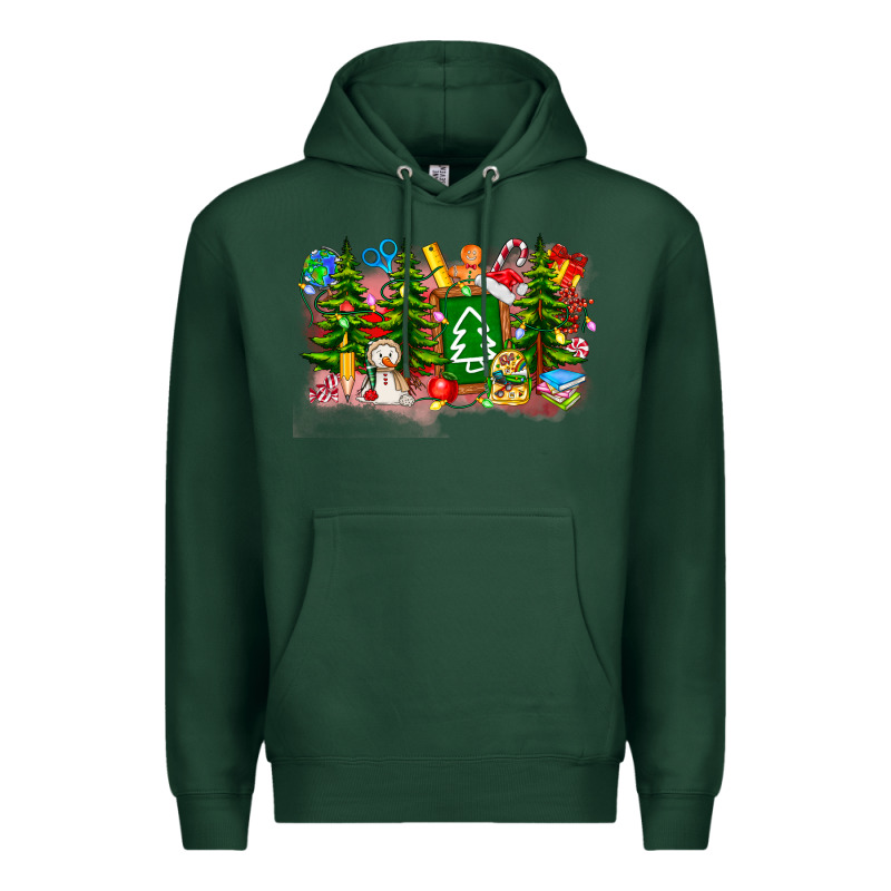Christmas Teacher Premium Hoodie by CowhideDigitalArt | Teevron