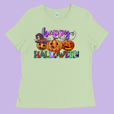 Happy Halloween Ladies Tee Designed By Cowgirlartshop