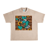 French Oak turquoise sunflower hearts Urban Heavy Tee - Jasminsmagicworld