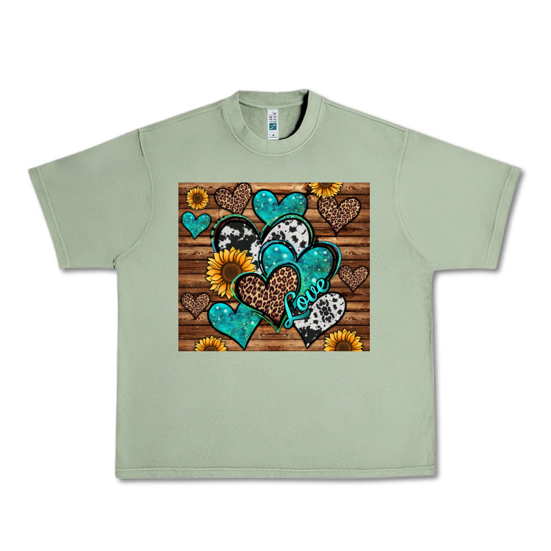 Turquoise Sunflower Hearts Urban Heavy Tee by Jasminsmagicworld | Teevron