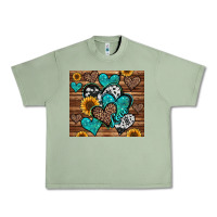 Oil Green turquoise sunflower hearts Urban Heavy Tee - Jasminsmagicworld