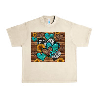 Sandshell turquoise sunflower hearts Urban Heavy Tee - Jasminsmagicworld
