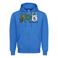 True Royal peace love white Sepherd Zipper Hoodie - BarkalooDesign