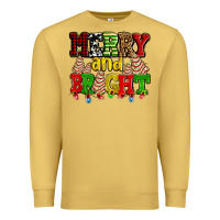 Antique Gold merry and bright with christmas tree  cakes ado Premium Sweatshirt - AdoDesignShop