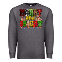 Charcoal Heather merry and bright with christmas tree  cakes ado Premium Sweatshirt - AdoDesignShop