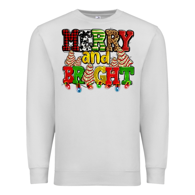 Merry And Bright With Christmas Tree  Cakes Ado Premium Sweatshirt by AdoDesignShop | Teevron