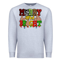 Heather Grey merry and bright with christmas tree  cakes ado Premium Sweatshirt - AdoDesignShop
