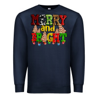 Navy merry and bright with christmas tree  cakes ado Premium Sweatshirt - AdoDesignShop