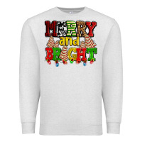 Oatmeal Heather merry and bright with christmas tree  cakes ado Premium Sweatshirt - AdoDesignShop