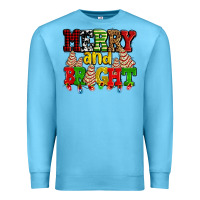 Ocean Blue merry and bright with christmas tree  cakes ado Premium Sweatshirt - AdoDesignShop