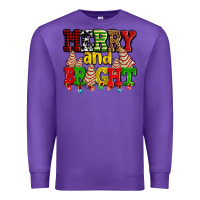 Purple merry and bright with christmas tree  cakes ado Premium Sweatshirt - AdoDesignShop