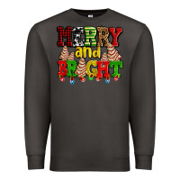 Smoke merry and bright with christmas tree  cakes ado Premium Sweatshirt - AdoDesignShop