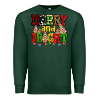 Sports Green merry and bright with christmas tree  cakes ado Premium Sweatshirt - AdoDesignShop