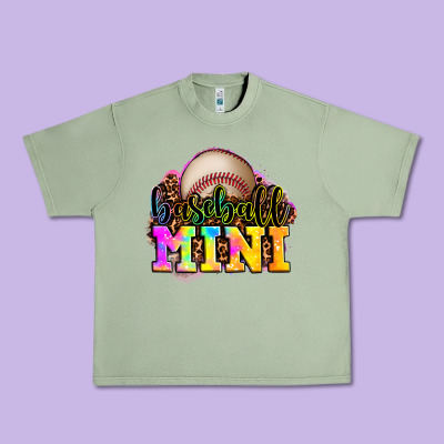Baseball Mini Urban Heavy Tee Designed By Oliviacreatesart
