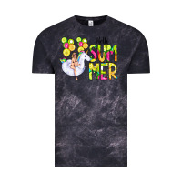 Cloud Black Hello Summer Unicorn Vintage Tee - CowCowDesign