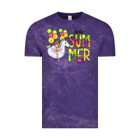Cloud Purple Hello Summer Unicorn Vintage Tee - CowCowDesign