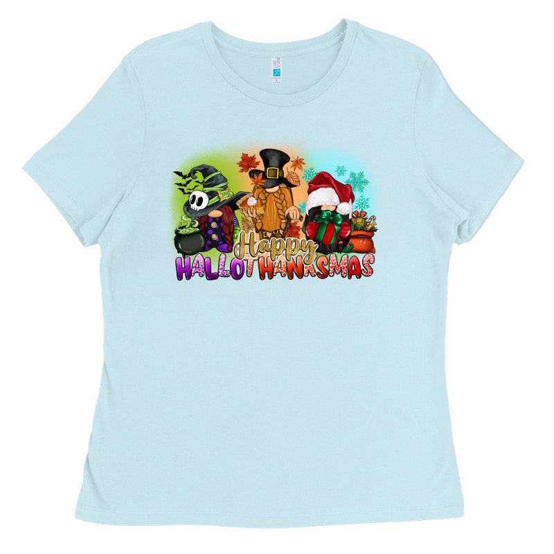 Happy Hallothanksmas Gnomes Ladies Tee by CowGirlArtShop | Teevron