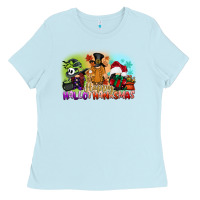 Baby Blue happy hallothanksmas gnomes Ladies Tee - CowGirlArtShop