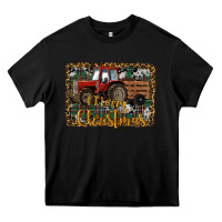 Black Merry Christmas Tractor Heavy Core Tee - RanaPortraitStore