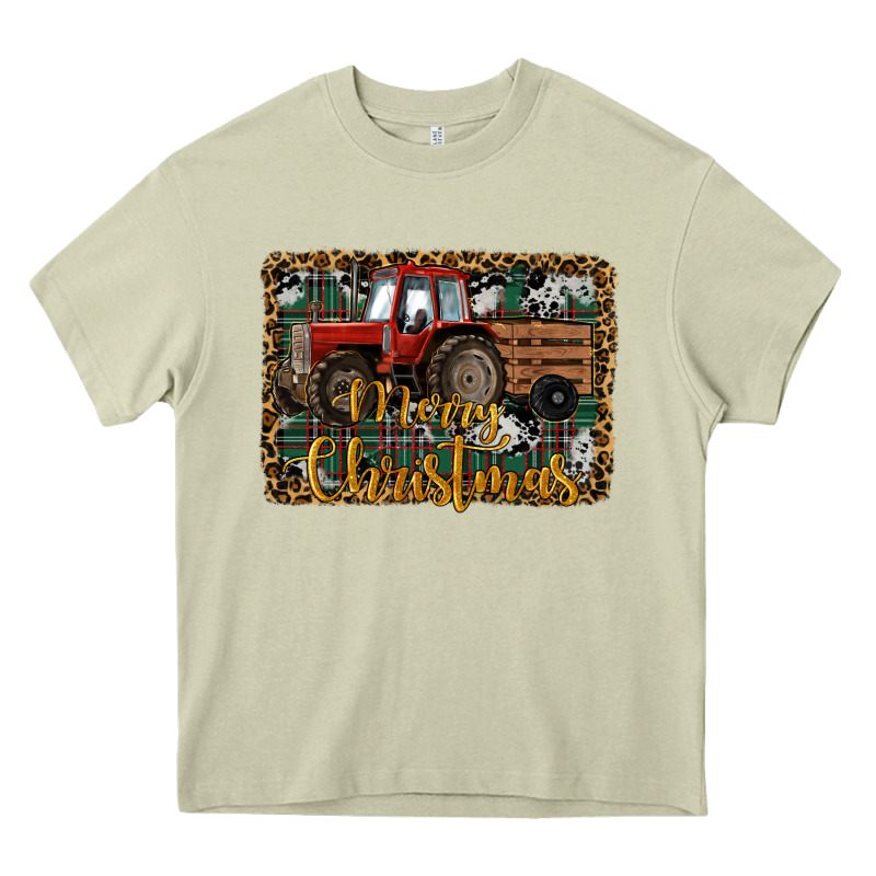 Merry Christmas Tractor Heavy Core Tee by RanaPortraitStore | Teevron