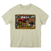 Mossy Merry Christmas Tractor Heavy Core Tee - RanaPortraitStore