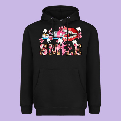 Smile With Teeth And Brush Heavyweight Hoodie Designed By Adodesignshop