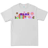 Dove Grey boho retro floral mama Premium Tee - TumblerDesignByShophia