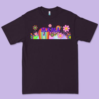 Boho Retro Floral Mama Premium Tee Designed By Tumblerdesignbyshophia