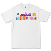 White boho retro floral mama Premium Tee - TumblerDesignByShophia