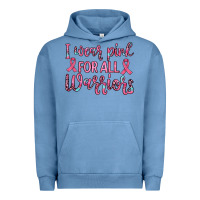 Pigment Pebble Blue i wear pink for all warriors Urban Hoodie - JahusDesignShop