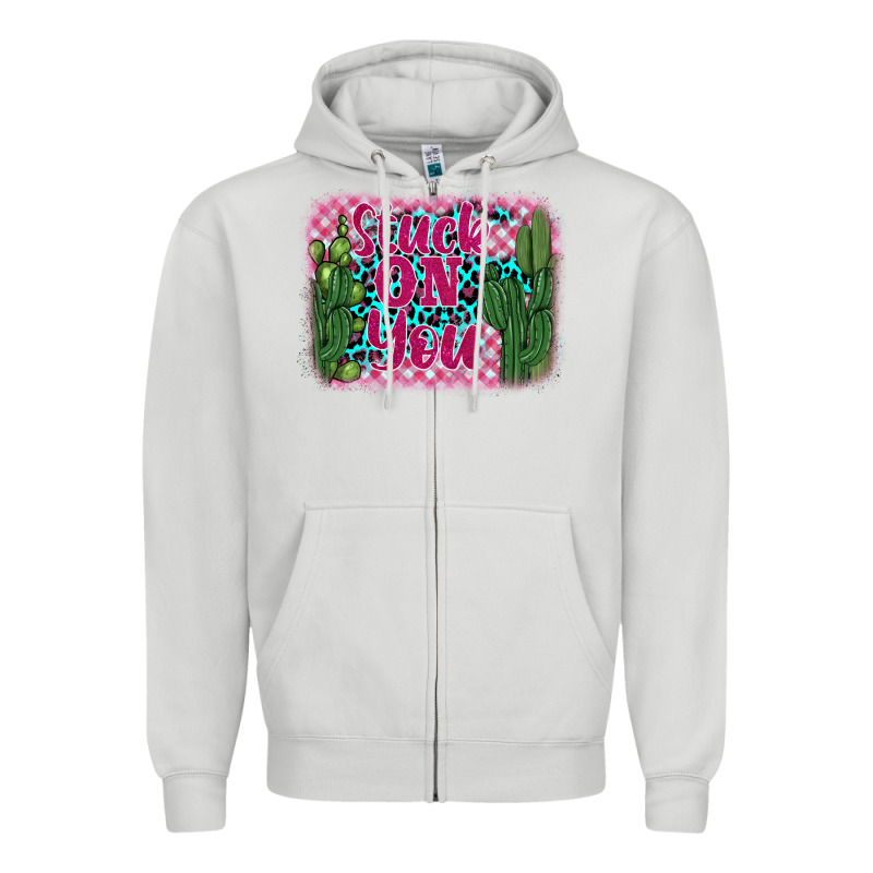 Stuck On You Cactus Zipper Hoodie by BarkalooDesign | Teevron