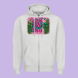 Stuck On You Cactus Zipper Hoodie Designed By Barkaloodesign