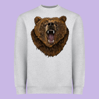 Bear Head Heavyweight Sweatshirt Designed By Barkaloodesign