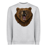 Heather Grey bear head Heavyweight Sweatshirt - BarkalooDesign